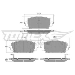 Sada brzdových platničiek kotúčovej brzdy TOMEX Brakes TX 60-18