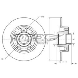 Brzdový kotúč TOMEX Brakes TX 73-591