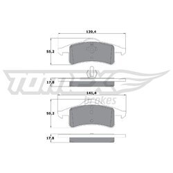 Sada brzdových platničiek kotúčovej brzdy TOMEX Brakes TX 14-90