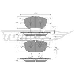 Sada brzdových platničiek kotúčovej brzdy TOMEX Brakes TX 16-83