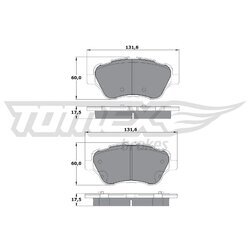 Sada brzdových platničiek kotúčovej brzdy TOMEX Brakes TX 17-16