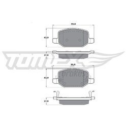 Sada brzdových platničiek kotúčovej brzdy TOMEX Brakes TX 17-18