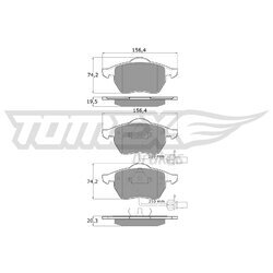 Sada brzdových platničiek kotúčovej brzdy TOMEX Brakes TX 12-13