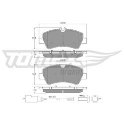 Sada brzdových platničiek kotúčovej brzdy TOMEX Brakes TX 16-961