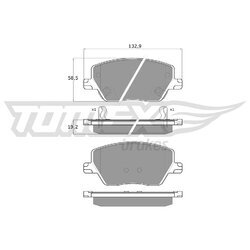 Sada brzdových platničiek kotúčovej brzdy TOMEX Brakes TX 18-09