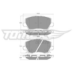 Sada brzdových platničiek kotúčovej brzdy TOMEX Brakes TX 19-75