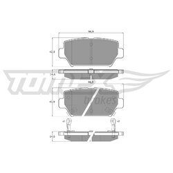 Sada brzdových platničiek kotúčovej brzdy TOMEX Brakes TX 60-16