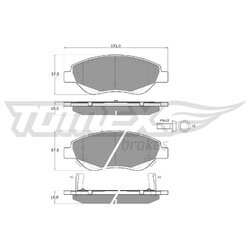 Sada brzdových platničiek kotúčovej brzdy TOMEX Brakes TX 12-501