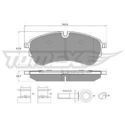 Sada brzdových platničiek kotúčovej brzdy TOMEX Brakes TX 18-58