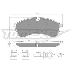 Sada brzdových platničiek kotúčovej brzdy TOMEX Brakes TX 18-59