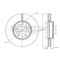 Brzdový kotúč TOMEX Brakes TX 71-43