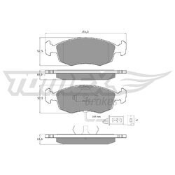 Sada brzdových platničiek kotúčovej brzdy TOMEX Brakes TX 11-33