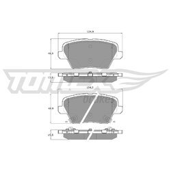 Sada brzdových platničiek kotúčovej brzdy TOMEX Brakes TX 19-62