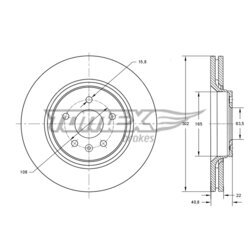 Brzdový kotúč TOMEX Brakes TX 74-14