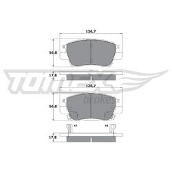 Sada brzdových platničiek kotúčovej brzdy TOMEX Brakes TX 17-91