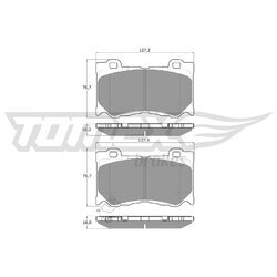 Sada brzdových platničiek kotúčovej brzdy TOMEX Brakes TX 19-38
