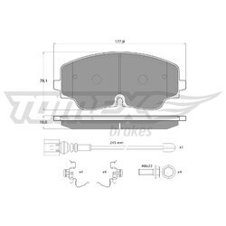 Sada brzdových platničiek kotúčovej brzdy TOMEX Brakes TX 19-87