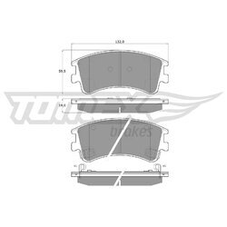 Sada brzdových platničiek kotúčovej brzdy TOMEX Brakes TX 13-03