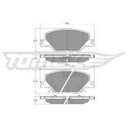 Sada brzdových platničiek kotúčovej brzdy TOMEX Brakes TX 19-09