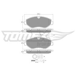Sada brzdových platničiek kotúčovej brzdy TOMEX Brakes TX 15-861