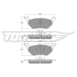 Sada brzdových platničiek kotúčovej brzdy TOMEX Brakes TX 18-95