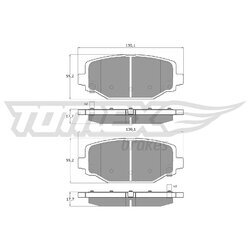 Sada brzdových platničiek kotúčovej brzdy TOMEX Brakes TX 19-05