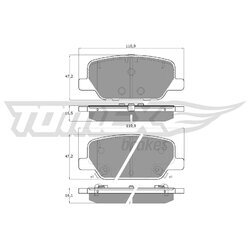 Sada brzdových platničiek kotúčovej brzdy TOMEX Brakes TX 60-06