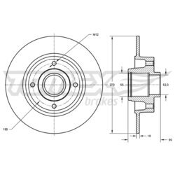 Brzdový kotúč TOMEX Brakes TX 73-601