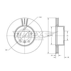 Brzdový kotúč TOMEX Brakes TX 74-02