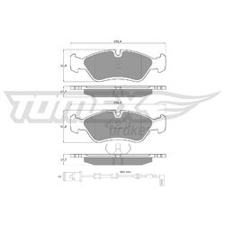 Sada brzdových platničiek kotúčovej brzdy TOMEX Brakes TX 10-682