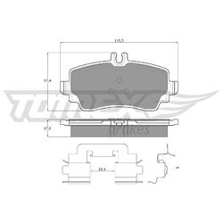 Sada brzdových platničiek kotúčovej brzdy TOMEX Brakes TX 12-76