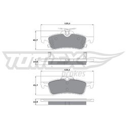 Sada brzdových platničiek kotúčovej brzdy TOMEX Brakes TX 15-79