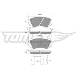 Sada brzdových platničiek kotúčovej brzdy TOMEX Brakes TX 16-34