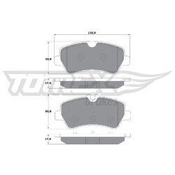 Sada brzdových platničiek kotúčovej brzdy TOMEX Brakes TX 16-96