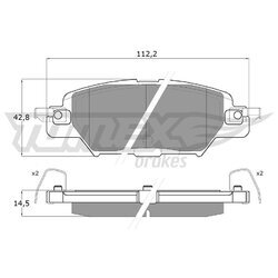 Sada brzdových platničiek kotúčovej brzdy TOMEX Brakes TX 18-31