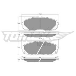 Sada brzdových platničiek kotúčovej brzdy TOMEX Brakes TX 19-68