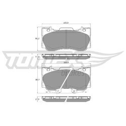 Sada brzdových platničiek kotúčovej brzdy TOMEX Brakes TX 19-93