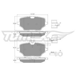 Sada brzdových platničiek kotúčovej brzdy TOMEX Brakes TX 60-22