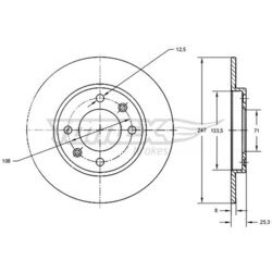 Brzdový kotúč TOMEX Brakes TX 71-53