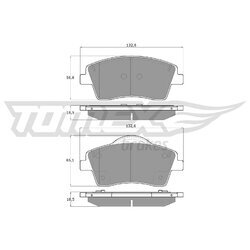 Sada brzdových platničiek kotúčovej brzdy TOMEX Brakes TX 19-15