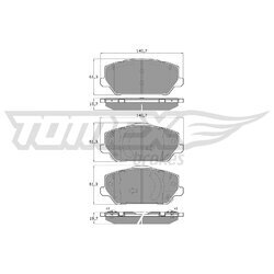 Sada brzdových platničiek kotúčovej brzdy TOMEX Brakes TX 19-60