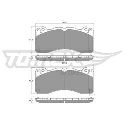 Sada brzdových platničiek kotúčovej brzdy TOMEX Brakes TX 60-08