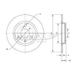 Brzdový kotúč TOMEX Brakes TX 70-86