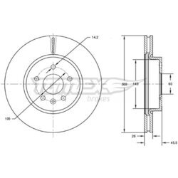 Brzdový kotúč TOMEX Brakes TX 73-17