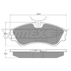 Sada brzdových platničiek kotúčovej brzdy TOMEX Brakes TX 10-65