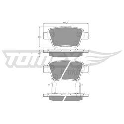 Sada brzdových platničiek kotúčovej brzdy TOMEX Brakes TX 13-62