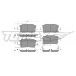 Sada brzdových platničiek kotúčovej brzdy TOMEX Brakes TX 13-76