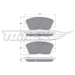 Sada brzdových platničiek kotúčovej brzdy TOMEX Brakes TX 17-01
