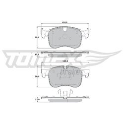 Sada brzdových platničiek kotúčovej brzdy TOMEX Brakes TX 17-29