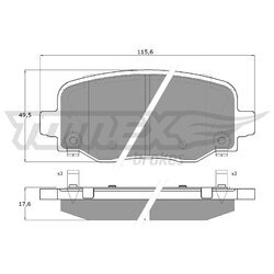 Sada brzdových platničiek kotúčovej brzdy TOMEX Brakes TX 60-12